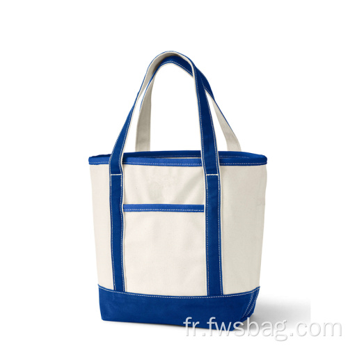 Sac fourre-tout en toile en coton avec sac à provisions extérieur